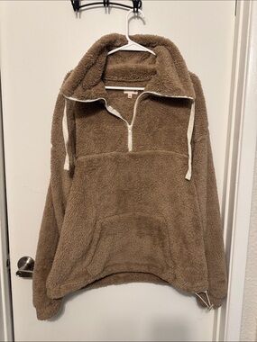 SO Plush Teddy Fleece Pullover - Beige